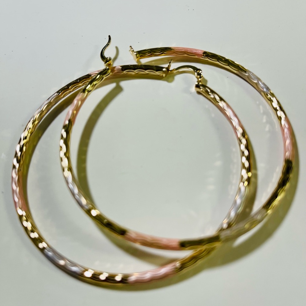 large hoop earrings 14k gold plated